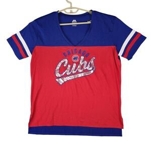 Majestic Chicago Cubs Jersey T-Shirt Mens Large Short Sleeve MLB Athletic